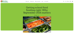 Myles writes for The Food Foundation on school food funding 
